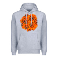 Heather Grey Thanksgiving Turkey With Tartan Patch Premium Hoodie - BundleAndBundleShop