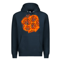 Navy Thanksgiving Turkey With Tartan Patch Premium Hoodie - BundleAndBundleShop