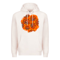 Pale Pink Thanksgiving Turkey With Tartan Patch Premium Hoodie - BundleAndBundleShop