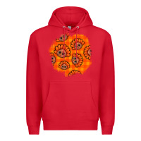 Red Thanksgiving Turkey With Tartan Patch Premium Hoodie - BundleAndBundleShop