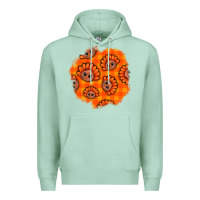 Seafoam Thanksgiving Turkey With Tartan Patch Premium Hoodie - BundleAndBundleShop