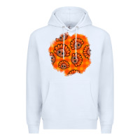 White Thanksgiving Turkey With Tartan Patch Premium Hoodie - BundleAndBundleShop
