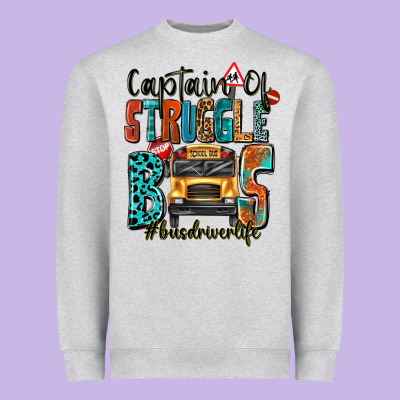 Captain Of Struggle Bus Busdriver Life Heavyweight Sweatshirt Designed By Texasbilliewilder