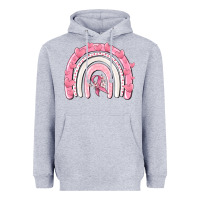 Heather Grey breast cancer  rainbow Heavyweight Hoodie - MaliasSmallBusiness