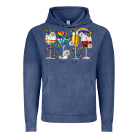 Vintage Denim pride lgbtq wine cups and glasses Vintage Hoodie - texasbilliewilder