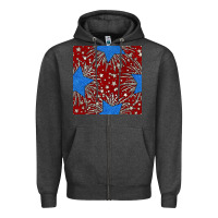 Charcoal Heather Glitter 4th of July Seamless Pattern Zipper Hoodie - BundleAndBundleShop