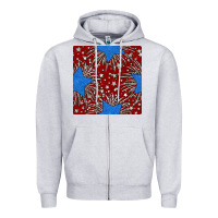 Heather Grey Glitter 4th of July Seamless Pattern Zipper Hoodie - BundleAndBundleShop