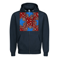 Navy Glitter 4th of July Seamless Pattern Zipper Hoodie - BundleAndBundleShop