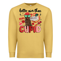 Antique Gold better aim than cupid with dog and duck Premium Sweatshirt - MaliasSmallBusiness