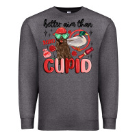 Charcoal Heather better aim than cupid with dog and duck Premium Sweatshirt - MaliasSmallBusiness