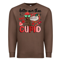 Chestnut better aim than cupid with dog and duck Premium Sweatshirt - MaliasSmallBusiness