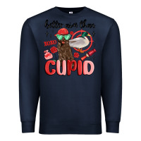 Navy better aim than cupid with dog and duck Premium Sweatshirt - MaliasSmallBusiness