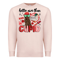 Pale Pink better aim than cupid with dog and duck Premium Sweatshirt - MaliasSmallBusiness