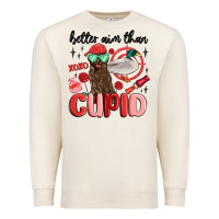 Sandshell better aim than cupid with dog and duck Premium Sweatshirt - MaliasSmallBusiness