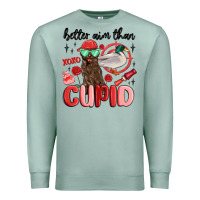 Seafoam better aim than cupid with dog and duck Premium Sweatshirt - MaliasSmallBusiness