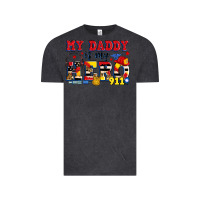 Vintage Black my daddy is my hero dispatcher Vintage Tee - Zillion Design Studio