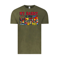 Vintage Olive my daddy is my hero dispatcher Vintage Tee - Zillion Design Studio