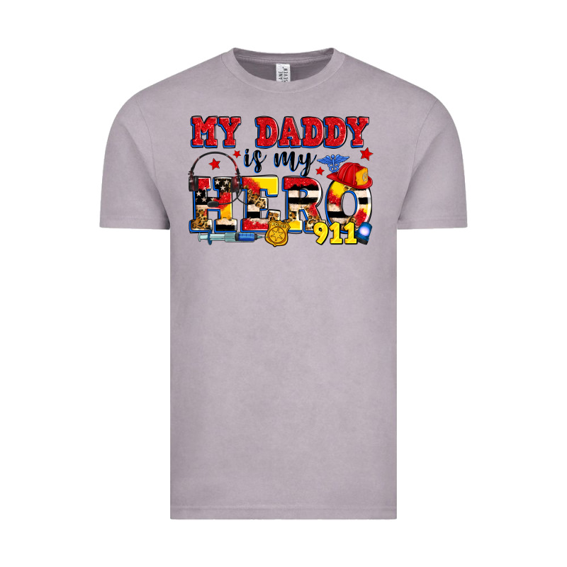 My Daddy Is My Hero Dispatcher Vintage Tee by Zillion Design Studio | Teevron