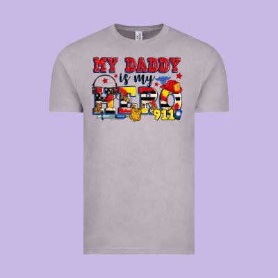 My Daddy Is My Hero Dispatcher Vintage Tee Designed By Zillion Design Studio