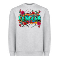 Heather Grey chingona Heavyweight Sweatshirt - texasbilliewilder