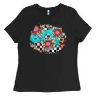 Black race sunflower patches Ladies Tee - AdoDesignShop