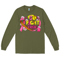Army Green breast cancer go fight cure softball Long Sleeve Tee - JahusDesignShop