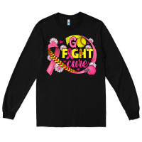 Black breast cancer go fight cure softball Long Sleeve Tee - JahusDesignShop