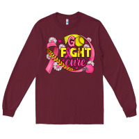 Burgundy breast cancer go fight cure softball Long Sleeve Tee - JahusDesignShop