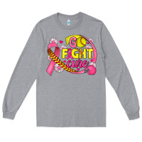 Heather Grey breast cancer go fight cure softball Long Sleeve Tee - JahusDesignShop