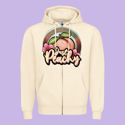 Just Peachy Zipper Hoodie Designed By Jahusdesignshop