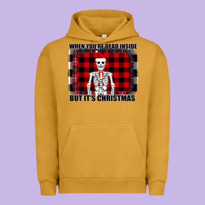 When You Re Dead Inside But It Christmas Skeleton Urban Hoodie Designed By Bettercallsaul