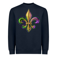 Navy fleur de lis Heavyweight Sweatshirt - RanaPortraitStore
