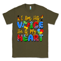 Army Green i am his voice he is my heart Classic Tee - JahusDesignShop