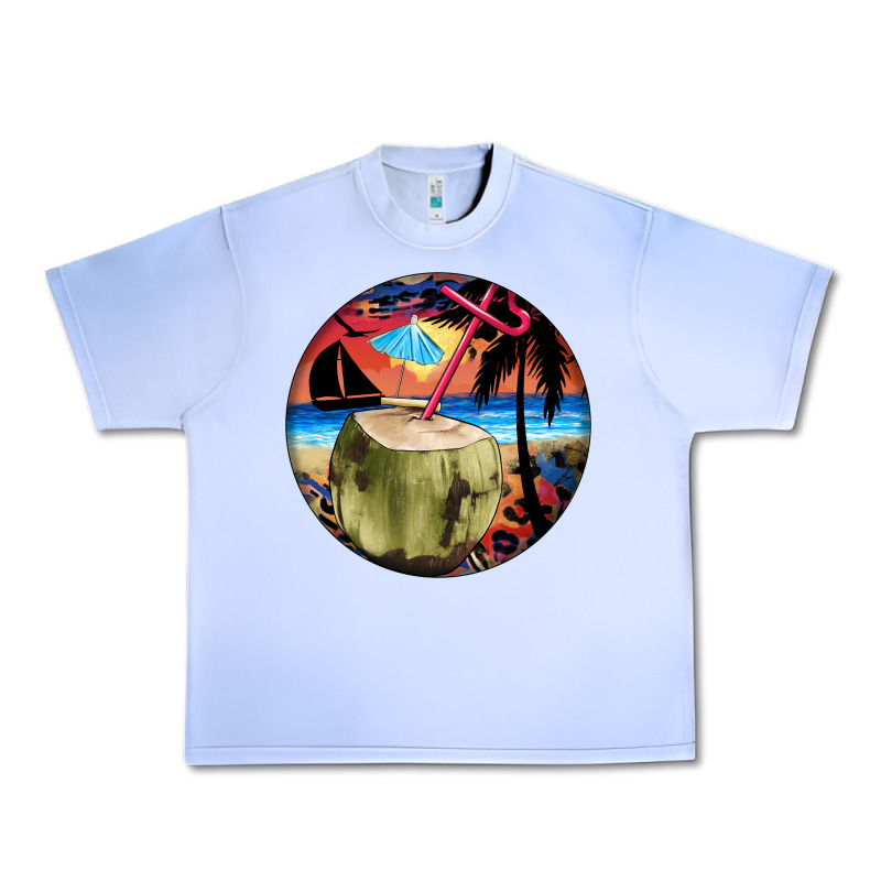 Coconut Drink Colorful Leopard Urban Heavy Tee by BarkalooDesign | Teevron
