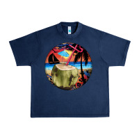 Navy coconut drink colorful leopard Urban Heavy Tee - BarkalooDesign