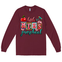 Burgundy little miss preschool Long Sleeve Tee - AdoDesignShop