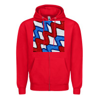 Red Glitter 4th Of July Seamless Pattern Zipper Hoodie - BundleAndBundleShop