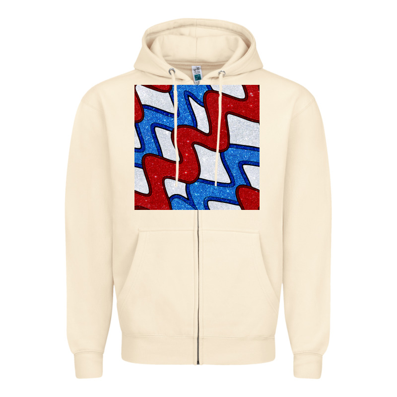 Glitter 4th Of July Seamless Pattern Zipper Hoodie by BundleAndBundleShop | Teevron
