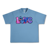 Pebble Blue love stitch Urban Heavy Tee - Zillion Design Studio