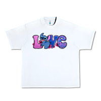 White love stitch Urban Heavy Tee - Zillion Design Studio