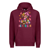 Burgundy He Is Risen Easter Premium Hoodie - BundleAndBundleShop