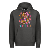 Charcoal Heather He Is Risen Easter Premium Hoodie - BundleAndBundleShop