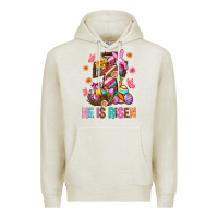 Oatmeal Heather He Is Risen Easter Premium Hoodie - BundleAndBundleShop