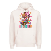 Pale Pink He Is Risen Easter Premium Hoodie - BundleAndBundleShop