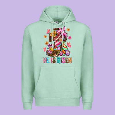 He Is Risen Easter Premium Hoodie Designed By Bundleandbundleshop