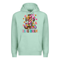Seafoam He Is Risen Easter Premium Hoodie - BundleAndBundleShop