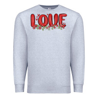 Heather Grey love valentine s day Premium Sweatshirt - MaliasSmallBusiness