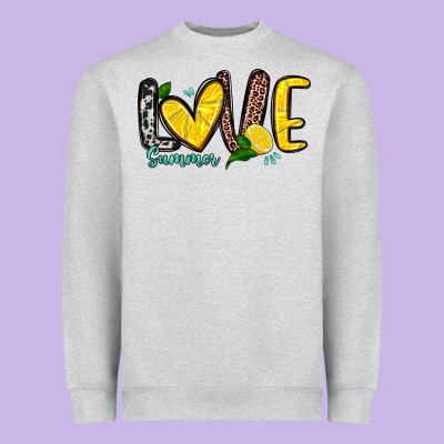 Love Summer Lemon Heavyweight Sweatshirt Designed By Zillion Design Studio