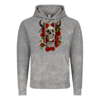 Cloud Rock Bull Human Skull With Roses Vintage Hoodie - RanaPortraitStore