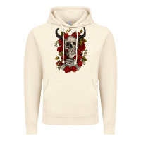 Vintage Artic Bull Human Skull With Roses Vintage Hoodie - RanaPortraitStore